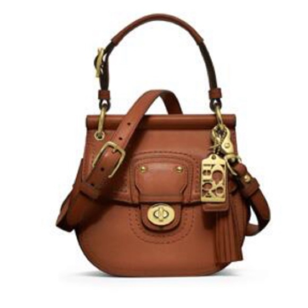 Coach Mini Willis Bag Brown Cognac top handle cross body